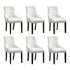 1/2/4/6 Dining Chairs Armchair High Back Linen/Velvet Upholstered Wood Legs Home