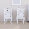 2x White Bedside Cabinet Table Nightstand Chest of Drawers 1 Drawer 1 Door Unit