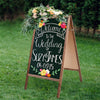 Wooden Folding A-Frame Chalkboard Pavement Sandwich Sign for Cafe Teaching Xmas