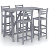 5 Piece Outdoor Bar Set Grey Solid Acacia Wood T4V7