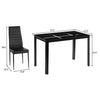 DiningTable and 4 PU Chairs Set Kitchen 8mm Tempered Glass & Steel Tube New