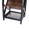 Sofa Side Table Rustic Industrial End Telephone Table 2 Tier Shelves Bookcase