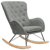 Grey Rocking Lounge Chair Relaxing Recliner Armchair Padded Seat Wooden Legs