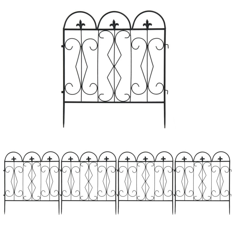 5 Reusable Decorative Garden Fence 24x25inch Coated Metal Wire Fencing Yard Path