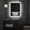 Large LED Bathroom Mirror Wall Mounted Vanity Makeup Defogger Rectangle Dimmable