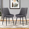 2x Dining Chairs Velvet Faux Leather Seat Dining Room Restaurant Chair Modern
