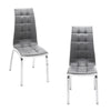2 4 Dining Chairs High Back PU Leather Home Kitchen Chair Modern Chrome Legs Set