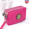 Women lady 3 Zipper Canvas Handbag Card Holder Phone Bag Coin Purse Wallet