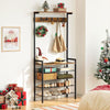 Coat Rack Stand Hall Tree w/ 5 -tier Shoe Storage Rack Large Hall Stand