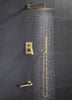 Concealed Shower Mixer Taps Square 30cmHead Spray Rail Bathroom Set Brushed Gold