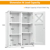 Wall-mounted Bathroom Cabinet 3 Tiers Medicine Storage Organizer with Door