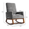 Modern Rocking Chair Upholstered Fabric Armchair Linen Padded Seat Rocker Chair