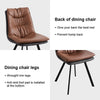 Set of 2 Dining Chair Brown Faux Leather Double Layer Padded Seat Dining Room