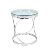 Nordic HIGH GLOSS Glass Coffee Table Side End Tea Tables Chrome Legs Living Room