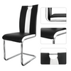 Dining Chair Set of 2 High Back PU Leather Chrome Leg Kitchen Office Padded Seat