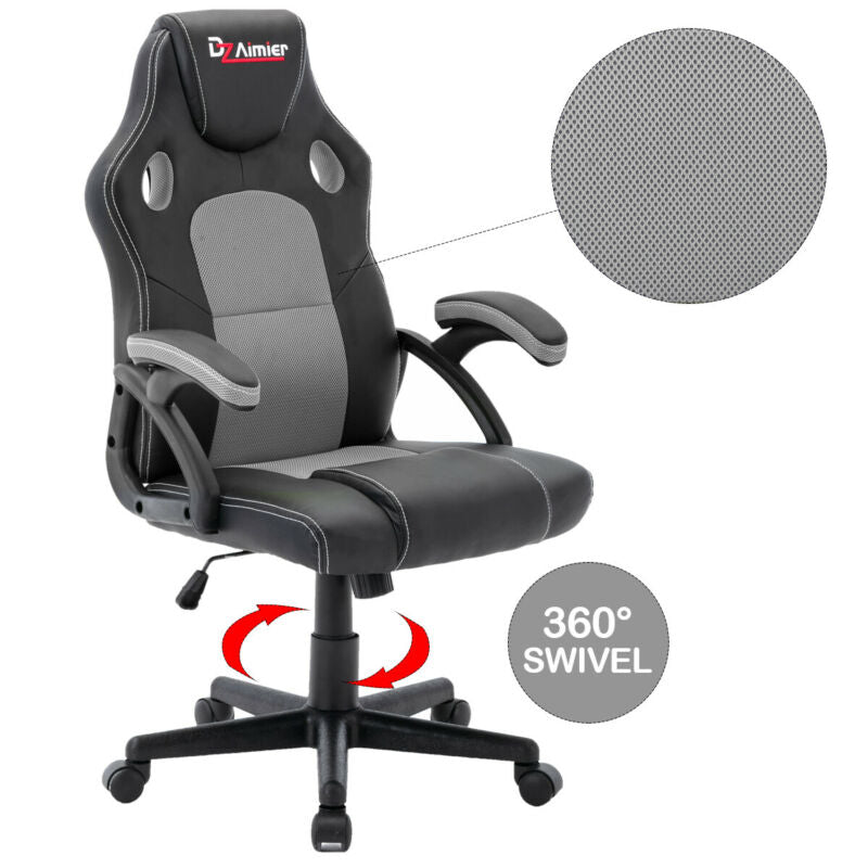Rotating Racing Chair Office Chair Adjustable Ergonomic Racing Game Rotating Sports Leather ...