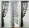 VEGAS Sparkle Diamante Glitz Voile Curtain Tab Top Glitter Panel GREY 3 Designs