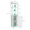 3-Tier Shelf Bathroom High Cabinet Freestanding Floor Storage Cabinet Organizer