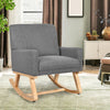 Relax Rocking Chair Fabric Upholstered Single Sofa Armchair w/Solid Wood Legs