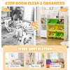 Wooden Kids Toy Storage Organizer Bookcase Cabinet Bookshelf W/ 8 Storage Boxes