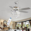 Ceiling Fan & Light LED Crystal Chandelier 52inch Home Pendant Lamp with Remote