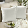 Pair of Crushed Velvet Cushion Covers 18 x 18 in Large Plain Plush Sofa Pillows
