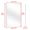 Bathroom Mirror With LED Lights 3 Color Wall Mounted Anti-fog Touch Sensor New