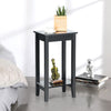 2 PCS Versatile 2-Tier Tall Side Table End Table Narrow Beside Storage Table