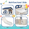 3 in1 Multifunctional Kids Toddlers Children's Slide Playpen Cabin Table Set NS