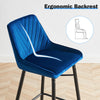 2X Modern Bar Stools Velvet Breakfast Stool Kitchen Pub Chair Metal Leg