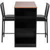 3 PCS Bar Table Set Kitchen Dining Table Set Counter Table & 2 Chairs w/ 3-Shelf