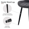 2pcs Velvet Fabric Dining Chairs Set Back Seat Metal Legs Reception Chair Office