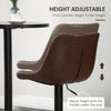 Modern Swivel Bar Stools Set of 2 Adjustable Height Bar Chairs Footrest Brown