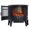 Free Standing Electric Fireplace LED Flame Fire Heater Retro Design Stove 1800W