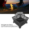 Outdoor Fire Pit BBQ Firepit Brazier Garden Square Table Stove Patio Heater
