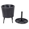 Garden Bistro Rattan Table Built-In Ice Bucket Cooler Outdoor Party Beer Table