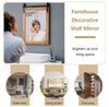 30''x22'' Wall Mount Mirror Decor Vanity Mirror Wood Frame Barn Door Style Brown