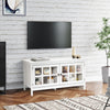 TV console table for TVs up to 50'' Modern TV Stand Glass Door Storage Cabinet
