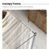 Double Size Metal Canopy Bed Frame Modern 4 Poster Platform Bed with Headboard