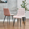 Set of 4 Pink Velvet Dining Chairs Kitchen Dinning Room Metal Leg Padded Modern