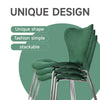 Dining Chairs Set of 4 Velvet Green Padded Seat Stackable Kitchen Home Office