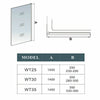250/300/350/700/800mm Luxury Square Fixed Panel Over Bath Shower Glass Screen
