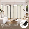 6-Panel Room Divider 172cm Folding Privacy Screen Rolling Portable Wall Divider