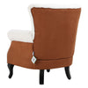 Shaggy Fluffy Upholstered Armchair Suede Patchwork Wing Back Chair Fireside Sofa