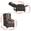 Tartan Fabric Recliner Chairs for Living Room Bedroom Adjustable Armchair Sofa