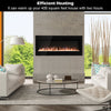 40 50 60 70IN MODERN LED FLAME BLACK INSET WALL MOUNTED ELECTRIC FIRE FIREPLACE