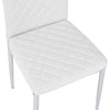 Glass Dining Table And 2/4 White Padded Chairs Set Office Home Kitchen Furniture