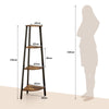 4-Tier Corner Ladder Shelf Industrial Bookshelf Freestanding Plant Display Rack