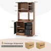 Kitchen Cabinet Storage Cupboard Cabinet Tall Buffet Hutch Pantry Sideboard