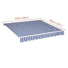 Awning Manual Outdoor Garden Canopy Patio Sun Shade Shelter Blue White 250X200CM